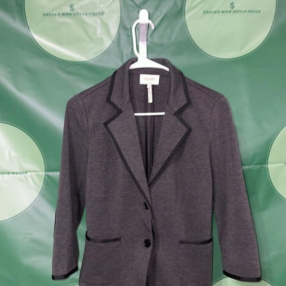 LAUNDRY By Shelley Segal Women's tux style blazer in HEATHER GREY sz 2 - VGUC - Picture 1 of 8